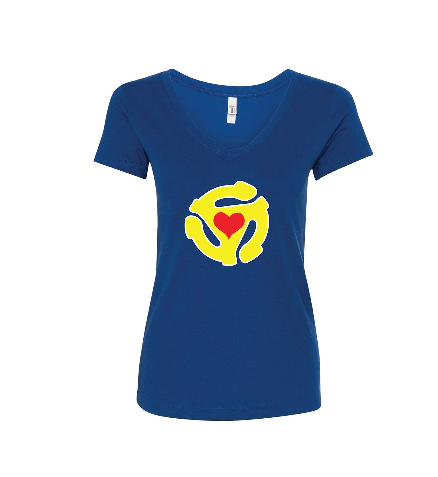 Heart Spindle Blue V-Neck Tee (Women's)